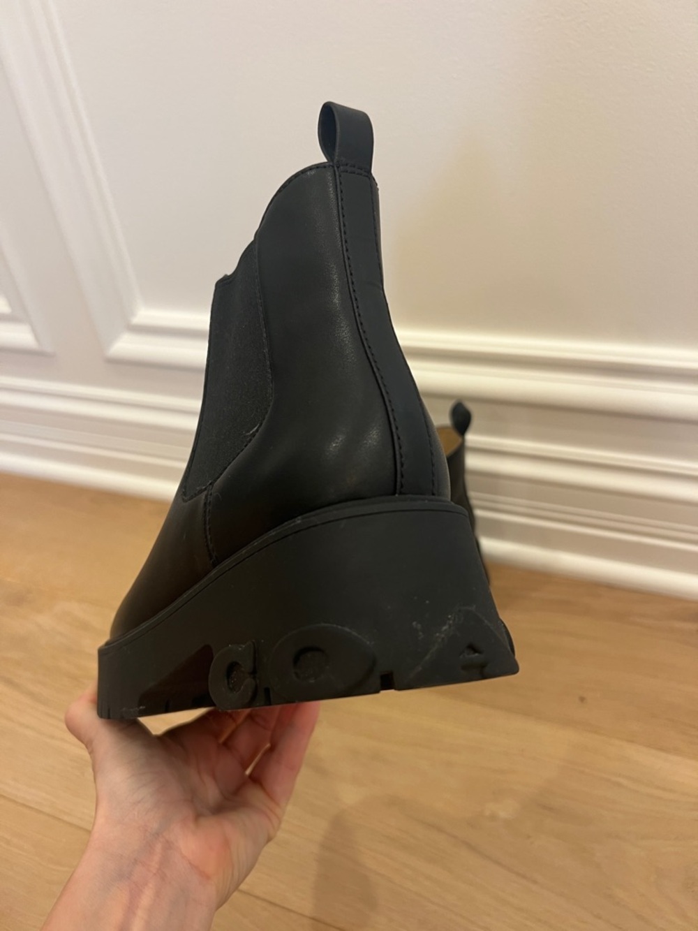 Womens Black Coach Chelsea Platform Boots - Picture 11 of 17